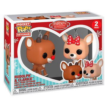 Blister 2 Llaveros Pocket POP Disney Rudolph - Rudolph & Clarice